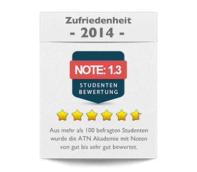 ATN Akademie - Service Umfrage 2014 Zufriedenheit Note sehr gut