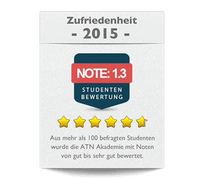 ATN Akademie - Service Umfrage 2015 Zufriedenheit Note sehr gut