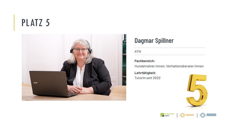 ATN Akademie Online Magazin - Dagmar Spillner 5. Platz Tutorin des Jahres 2025